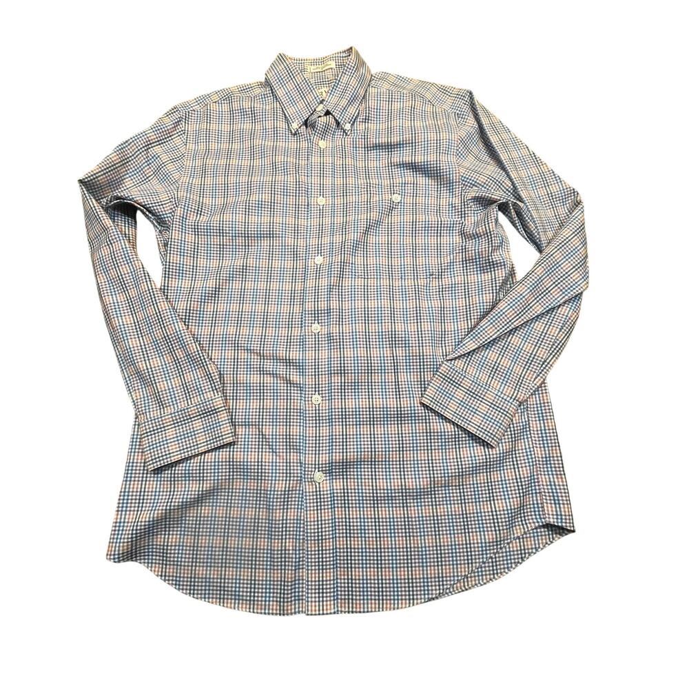 Orvis Plaid Shirt Medium Heritage Oxford Preppy Dadcore Orange Blue Button Down